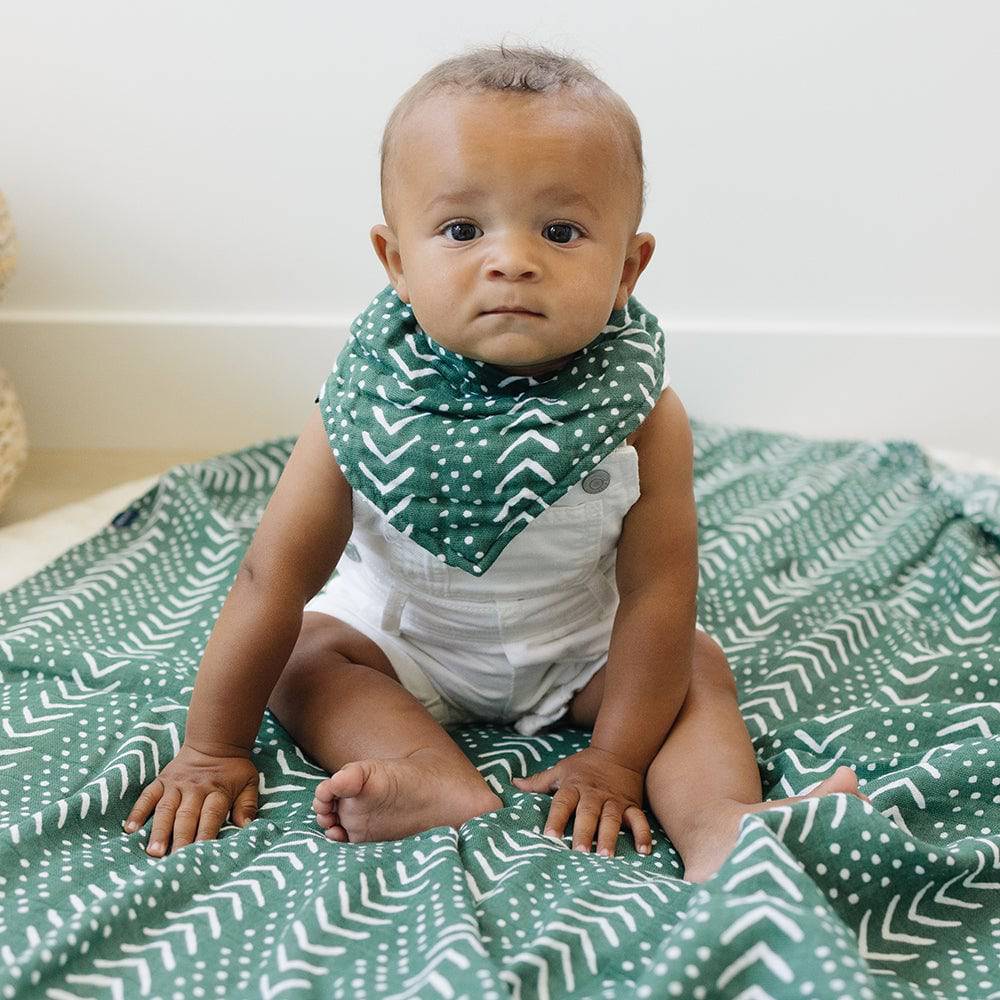 Forest Friends + Mudcloth Bandana Bib Set