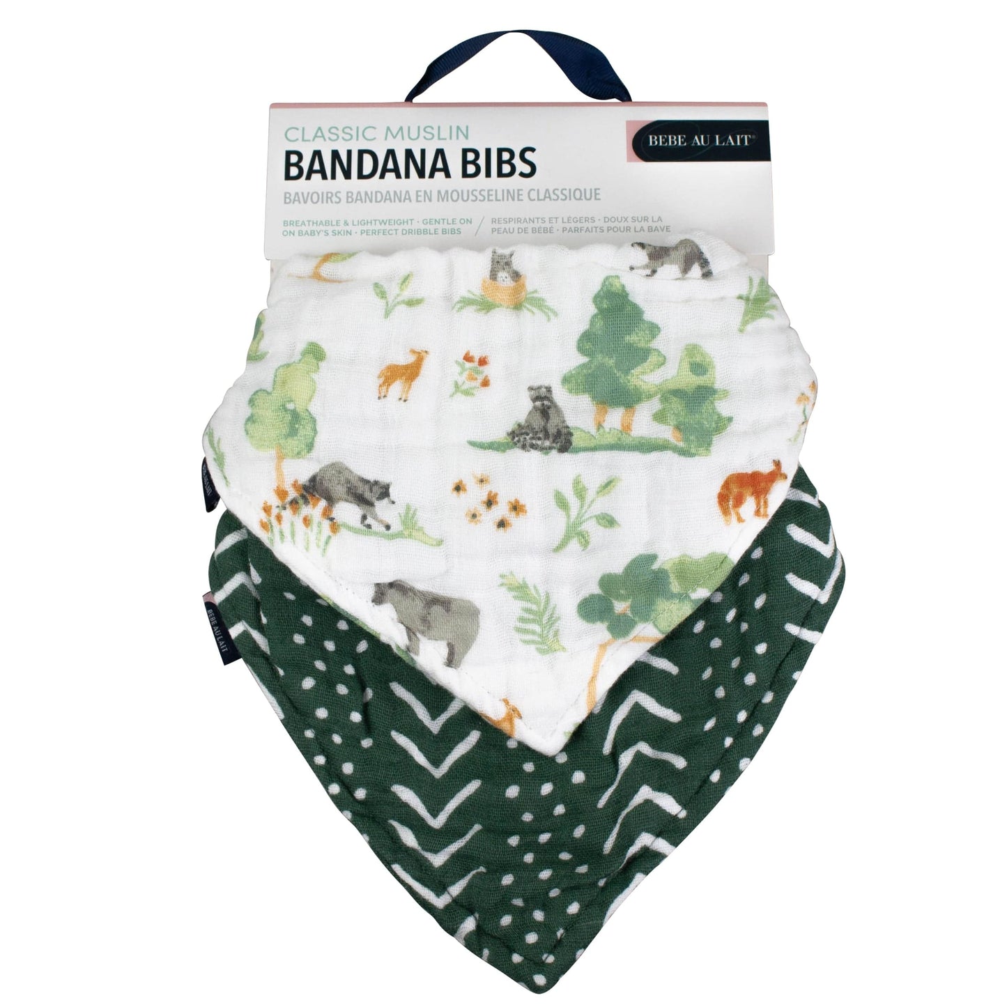 Forest Friends + Mudcloth Bandana Bib Set