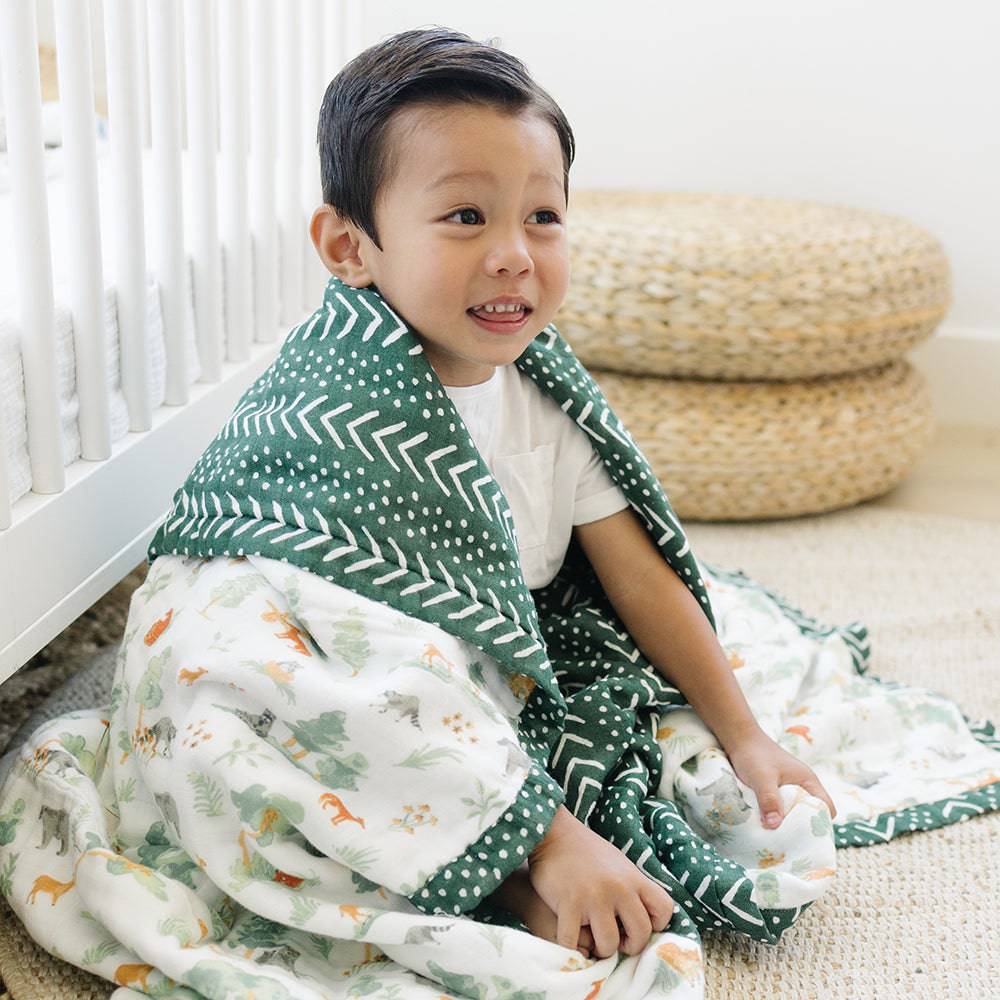 Forest Friends + Mudcloth Classic Muslin Super Snuggle Blanket