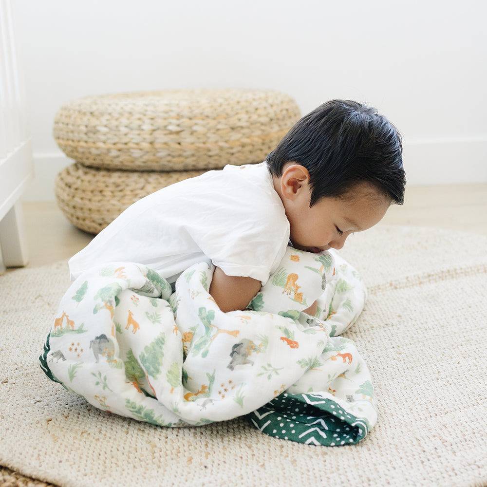 Forest Friends + Mudcloth Classic Muslin Super Snuggle Blanket