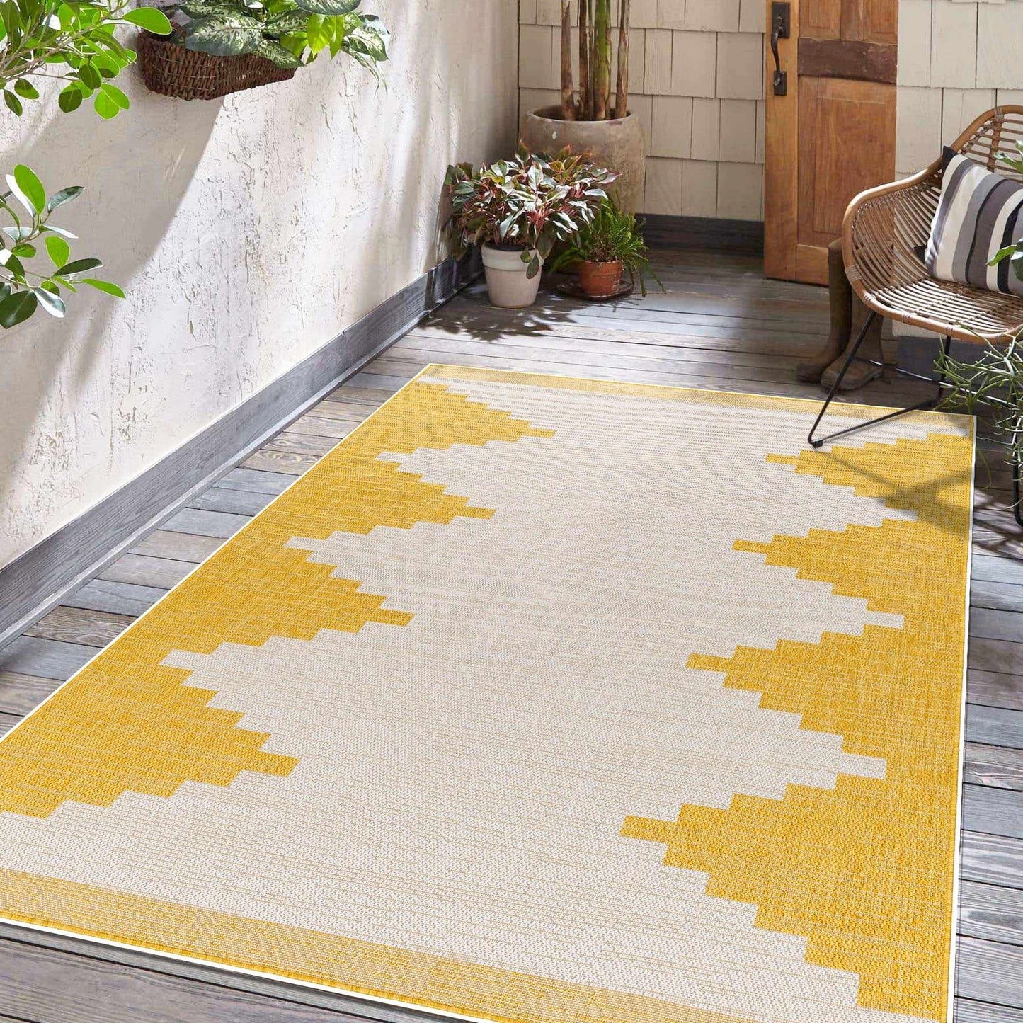 Djugun Yellow Outdoor Rug