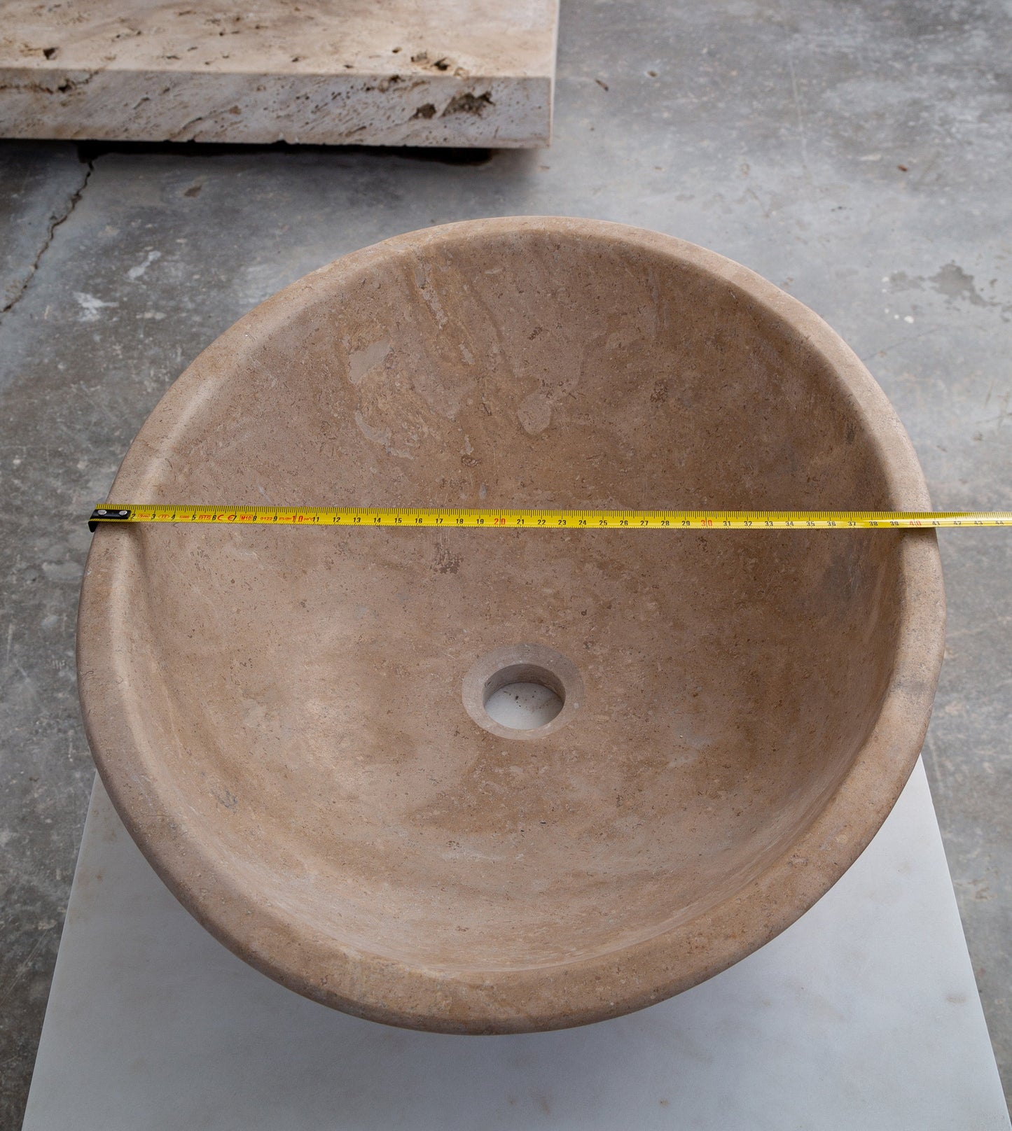 Karina Walnut Travertine Natural Stone Vessel Sink Honed and Filled  (W)16" (L)20.5" (H)6"