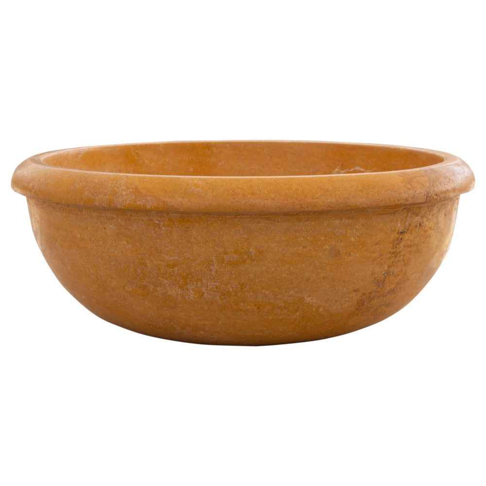 Natural Golden Sienna Natural Stone Vessel Sink Honed and Filled  (D)16" (H)6"