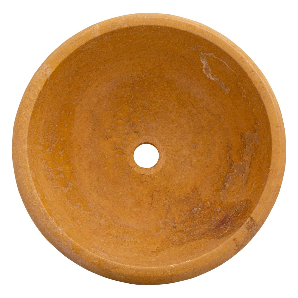 Natural Golden Sienna Natural Stone Vessel Sink Honed and Filled  (D)16" (H)6"