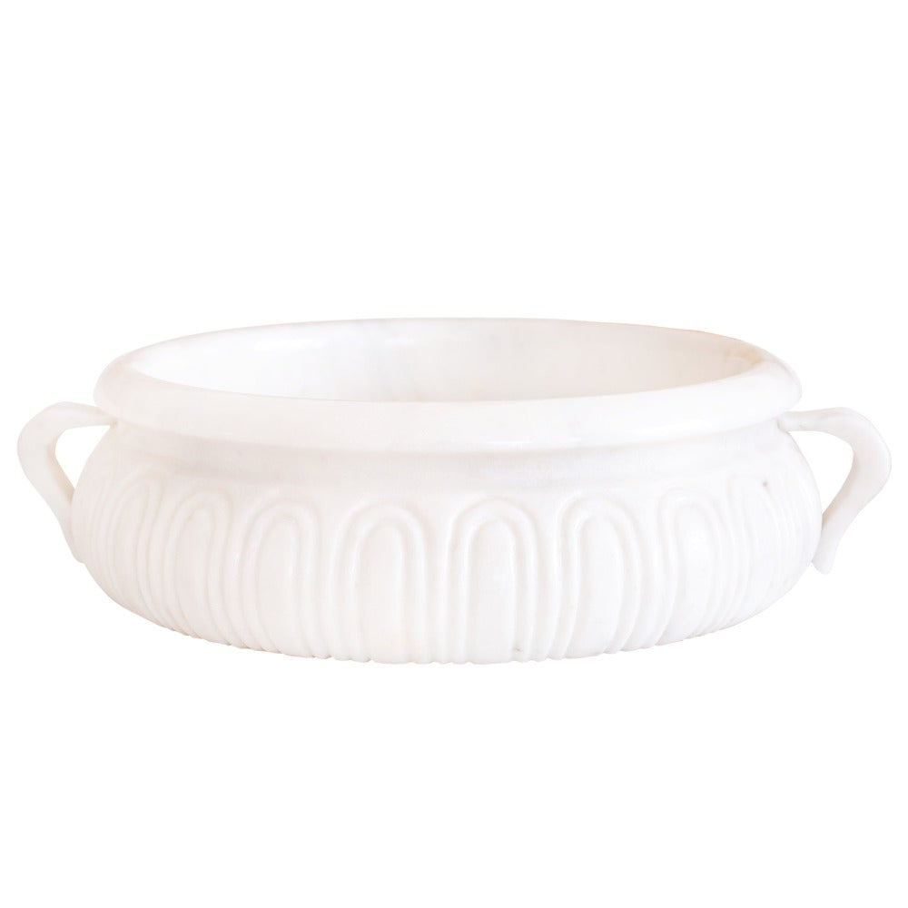 Natural Stone White Marble Vessel Sink Bowl Polished (D)17" (H)6"