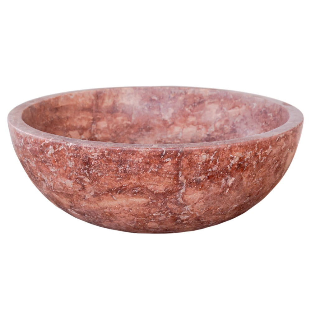 Red Travertine Natural Stone Vessel Sink Honed/Matte (D)16" (H)6"