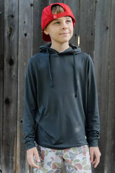 Burlebo Youth Performance Hoodie - Gun Metal Grey