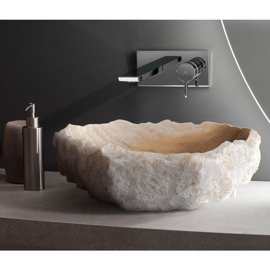 Honey Onyx Translucent Natural Stone Vessel Sink   (W)19" (L)19" (H)5"