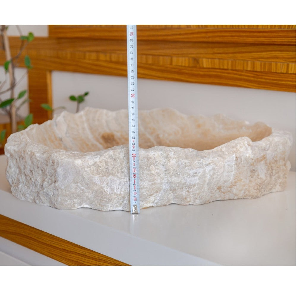 Honey Onyx Translucent Natural Stone Vessel Sink   (W)19" (L)19" (H)5"