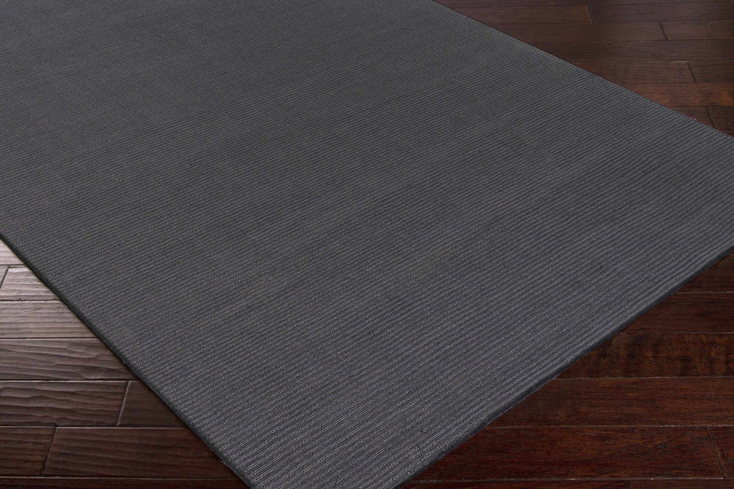 Brockton Solid Black Wool Rug