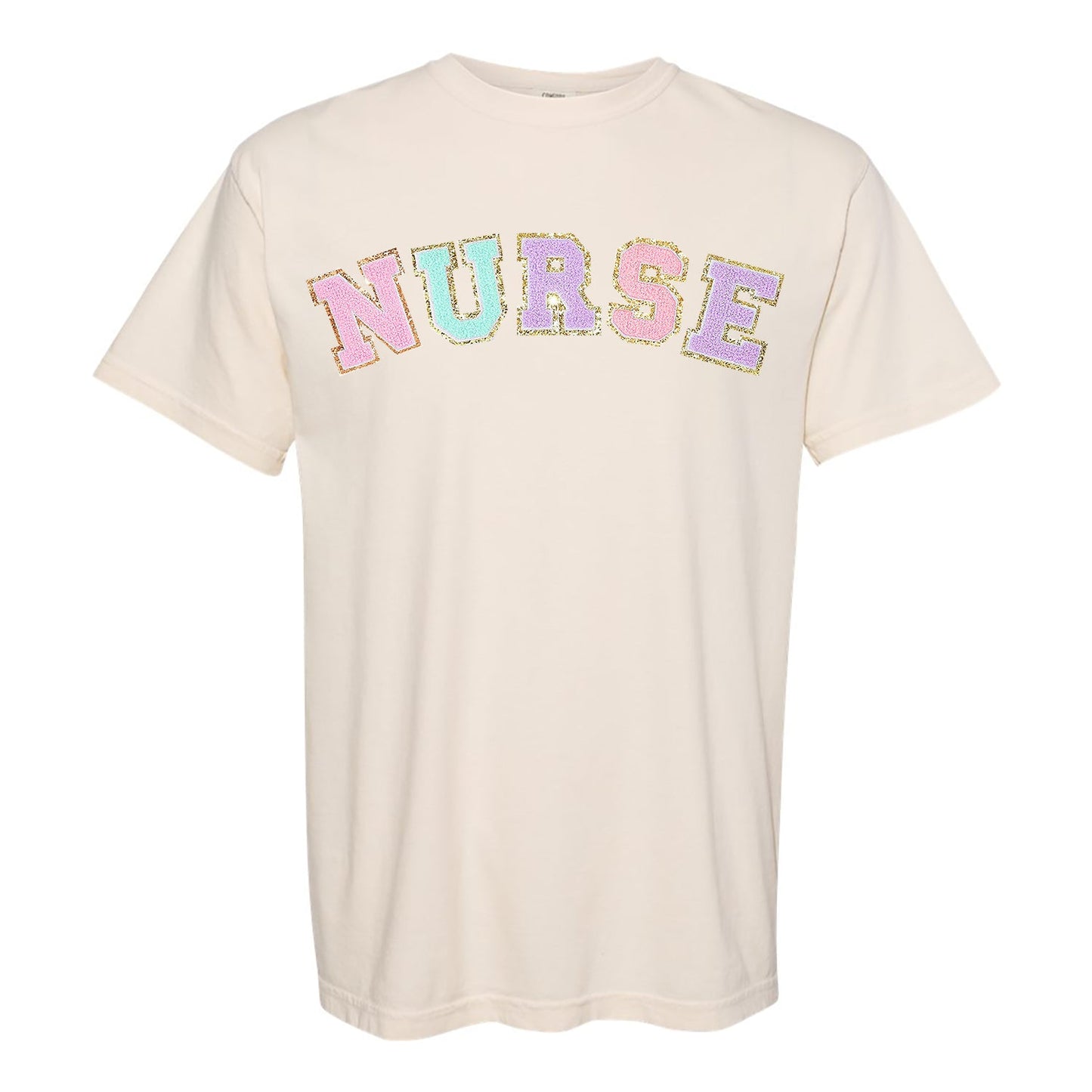 Nurse Colorful Letter Patch Comfort Colors T-Shirt