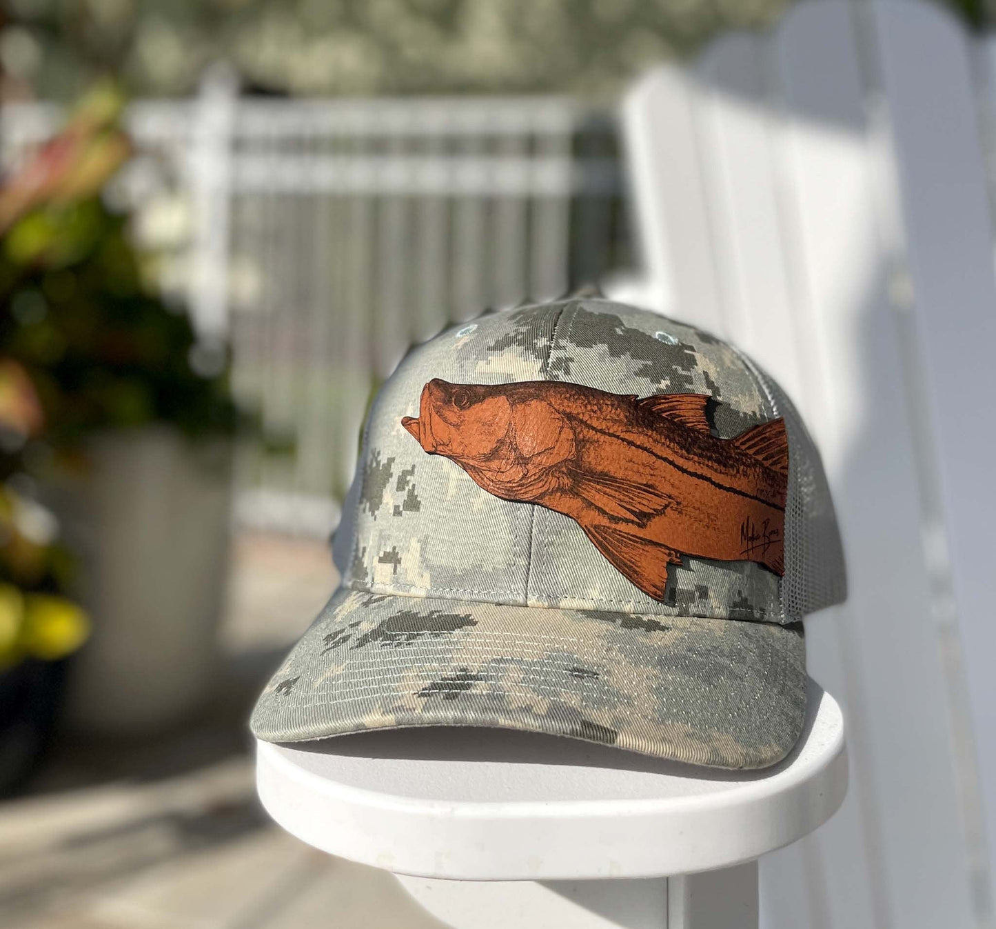 Snook Trucker Hat - Digital Khaki Camo - Mid Profile