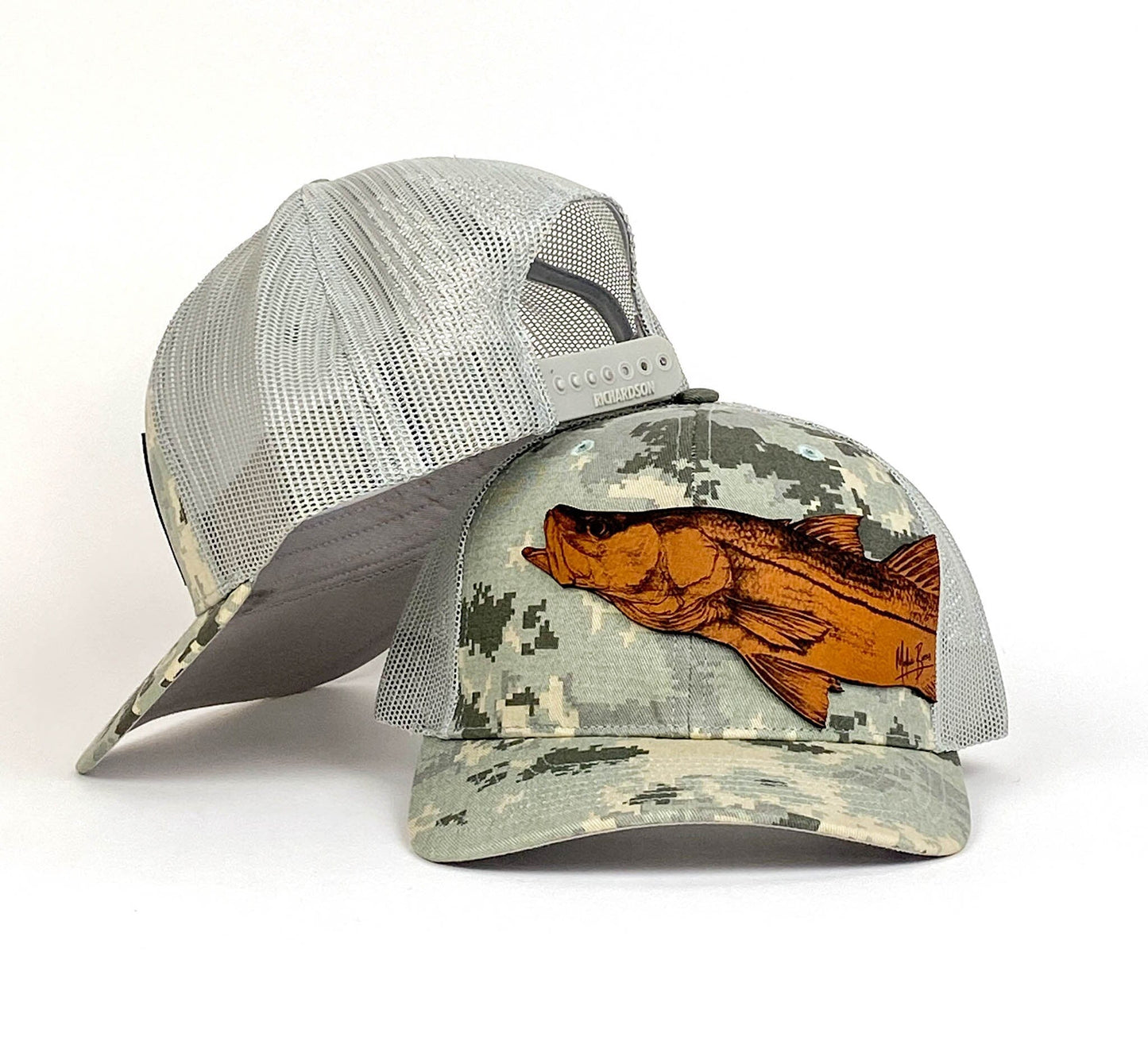 Snook Trucker Hat - Digital Khaki Camo - Mid Profile