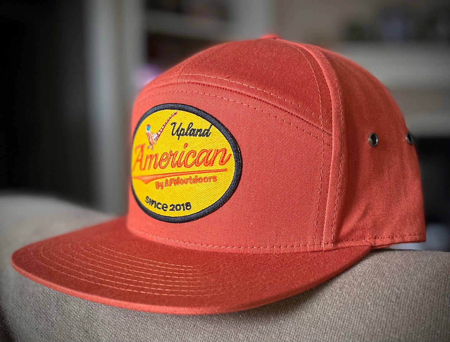 7 Panel Upland Patch Dark Orange Cap