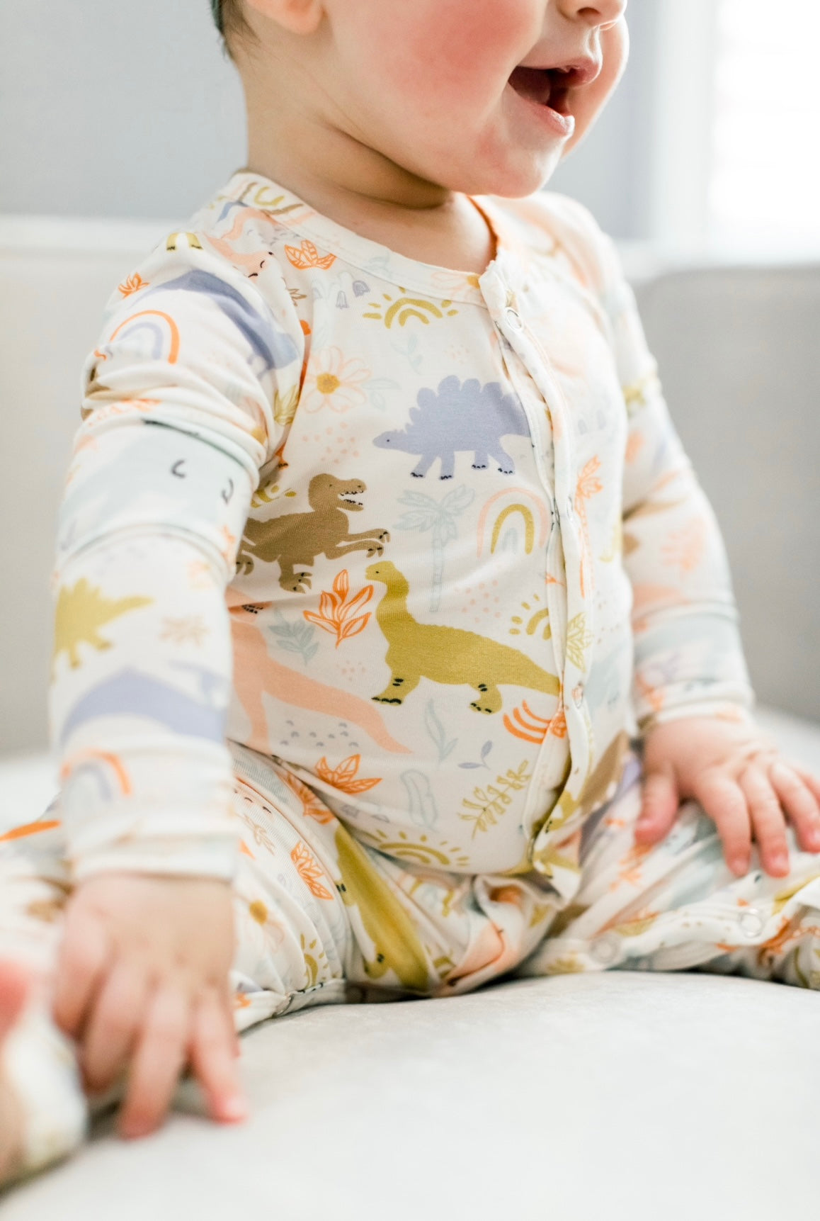 Bamboo Unisex Baby Snap Pajama  in Dainty Dino