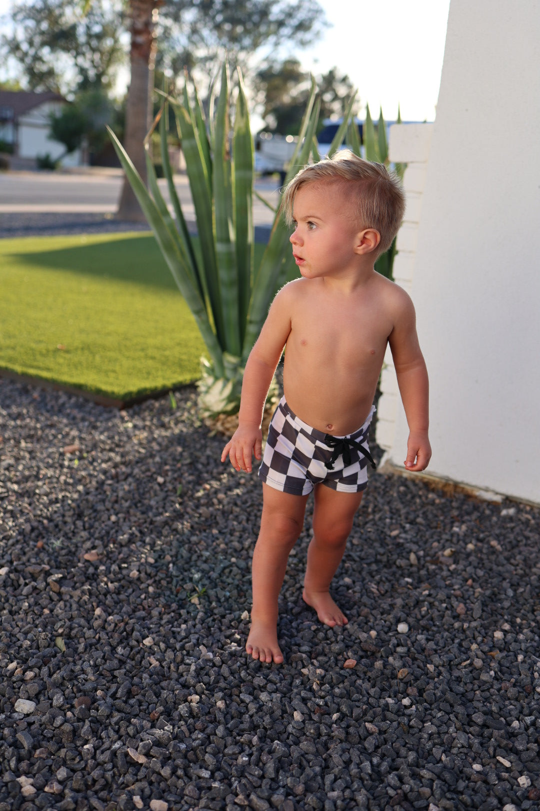 Black Checkerboard  | Euro Swim Short