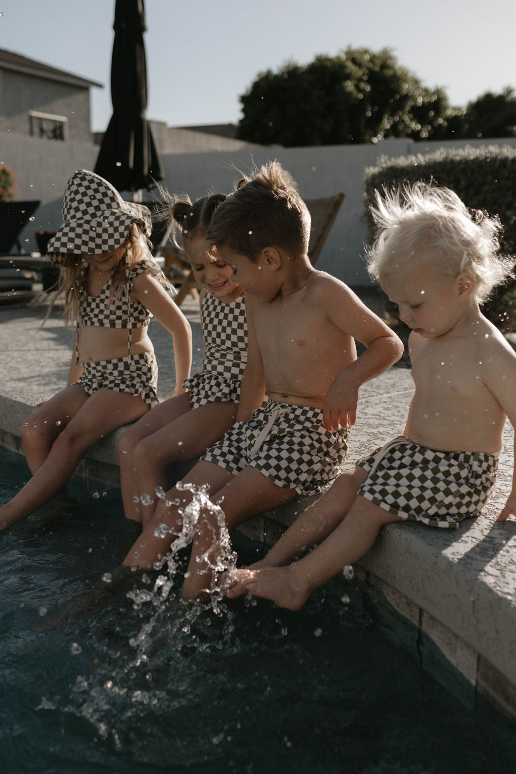 Boys  Board Shorts | Wave Chaser Olive Checker