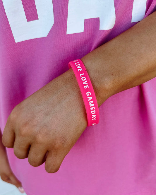 Live Love Gameday® Football Pink Silicone BRACELET
