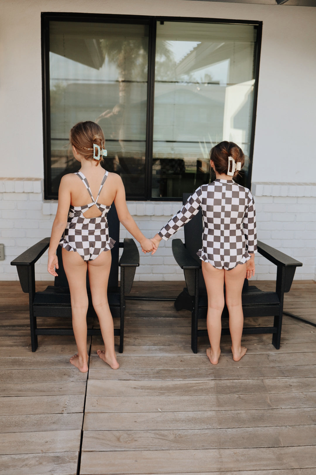 Black Checkerboard |  Sleeveless Swimsuit