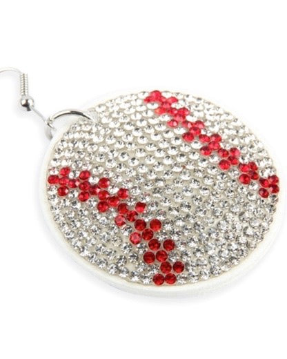 Softball Suede Crystal Game Day Earrings