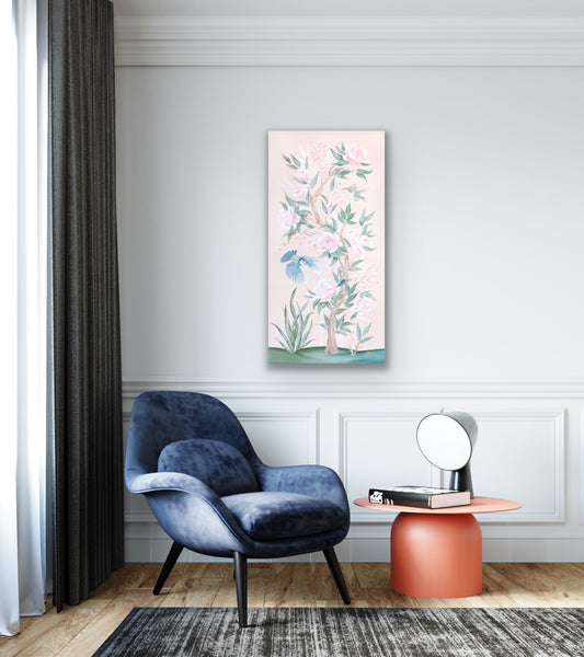 Blush Chinoiserie No. 3, a canvas wrap print