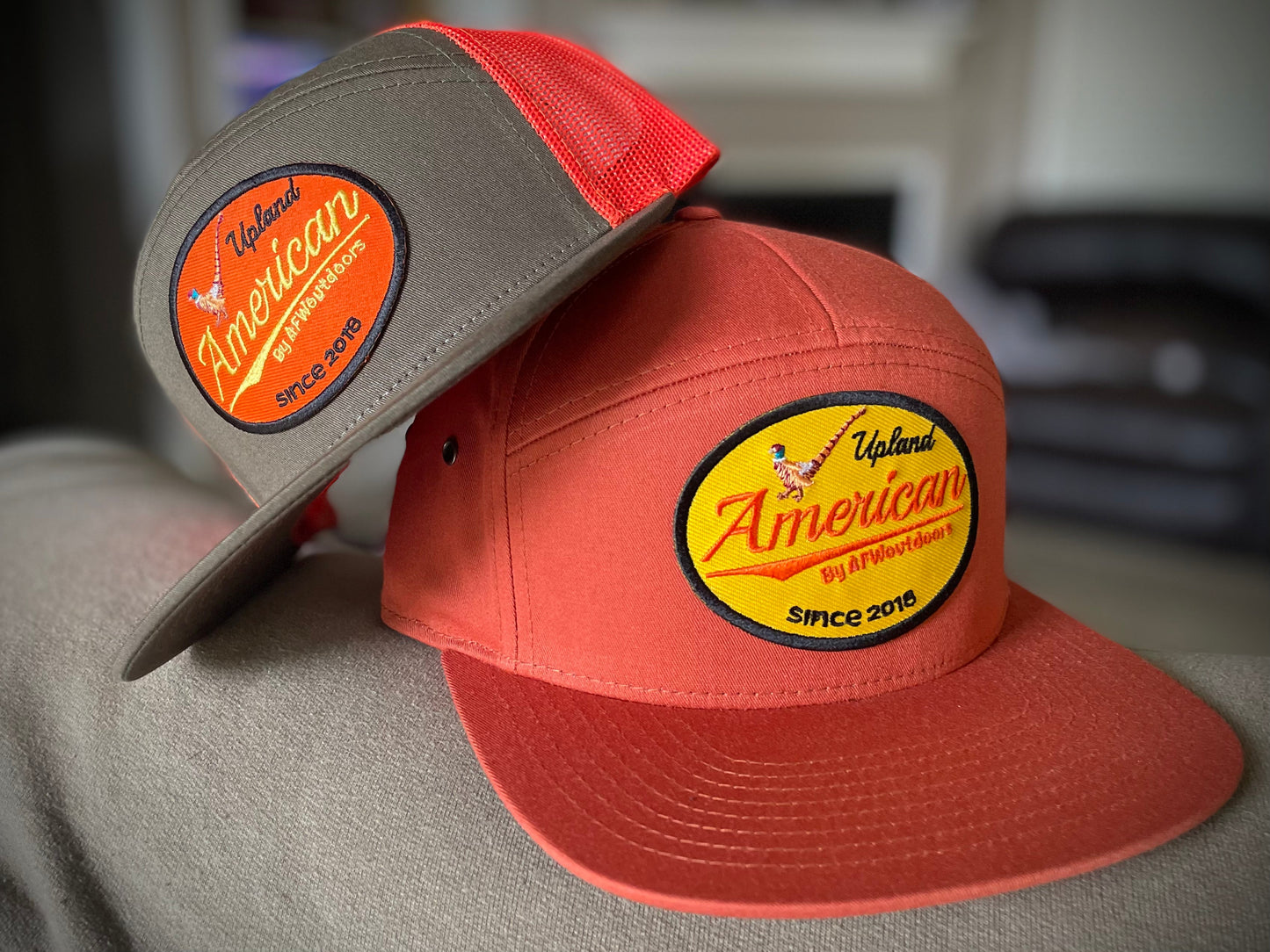 7 Panel Upland Patch Dark Orange Cap