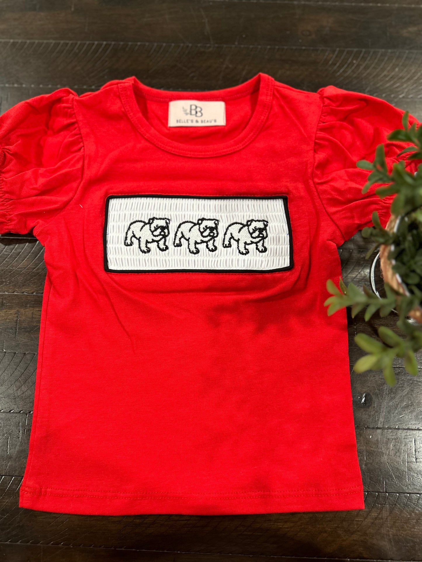 Girl’s Red Smocked Tee