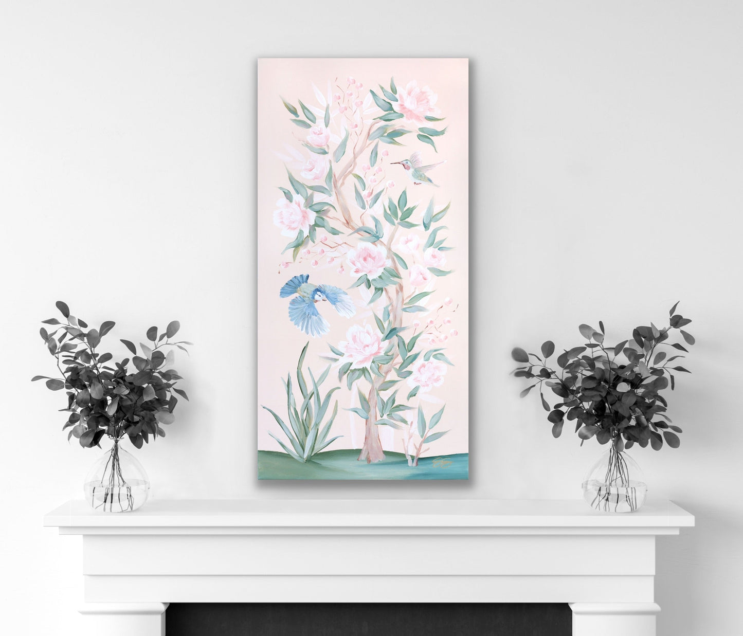 Blush Chinoiserie No. 3, a canvas wrap print