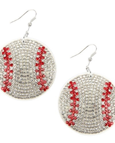 Softball Suede Crystal Game Day Earrings