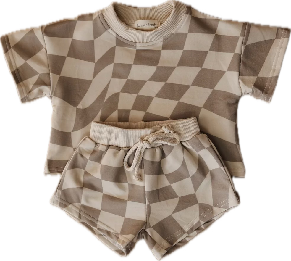 Wavy Checker | Short Set