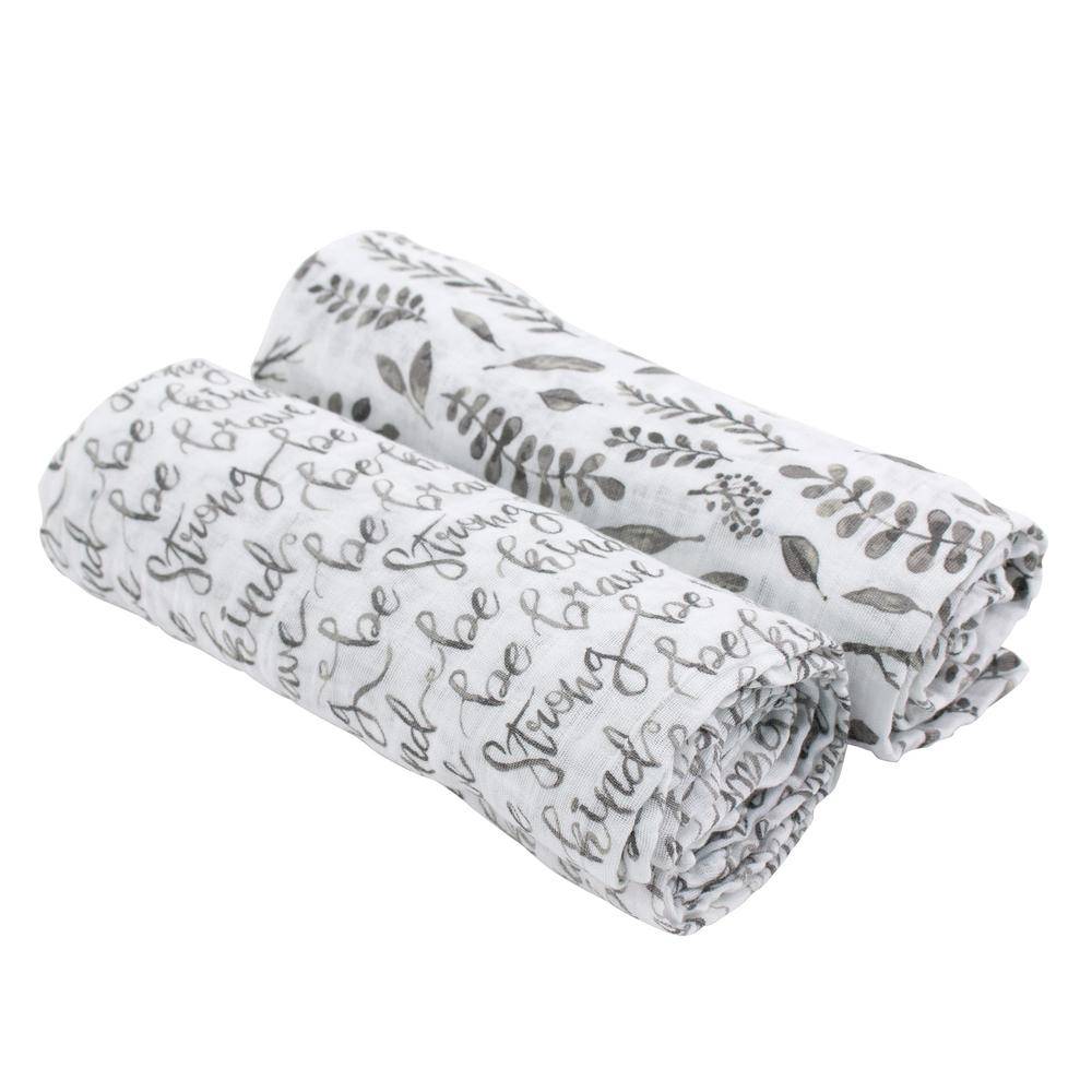 Muslin Swaddle Blanket Set Premium Cotton  Just Be + Leaves