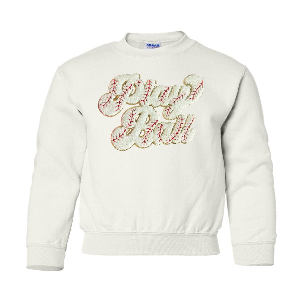 Kids Play Ball Letter Patch Crewneck Sweatshirt