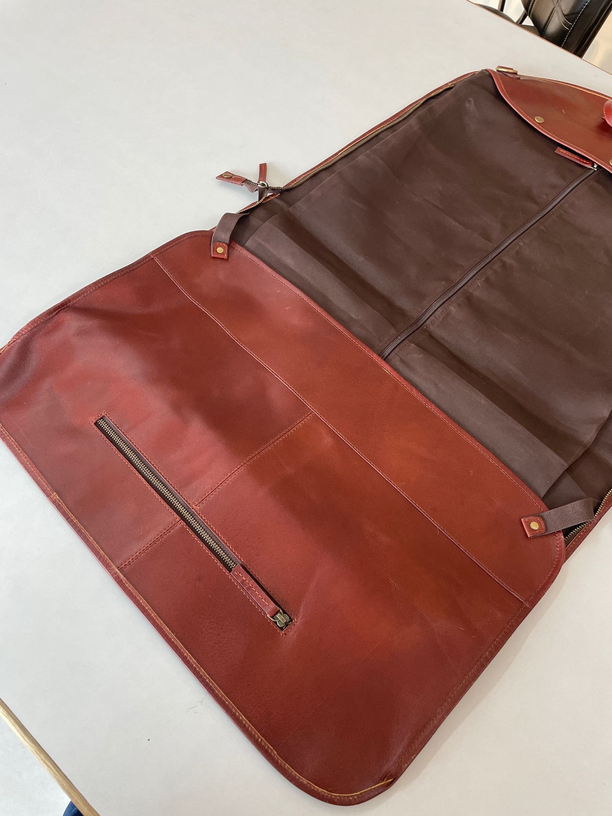 Leather Garment Bag - Dress Protection Bag