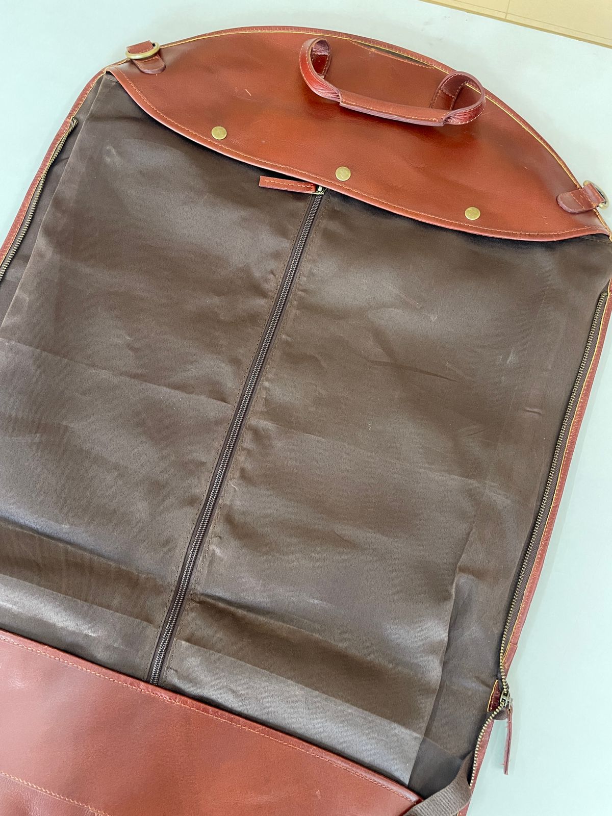 Leather Garment Bag - Dress Protection Bag