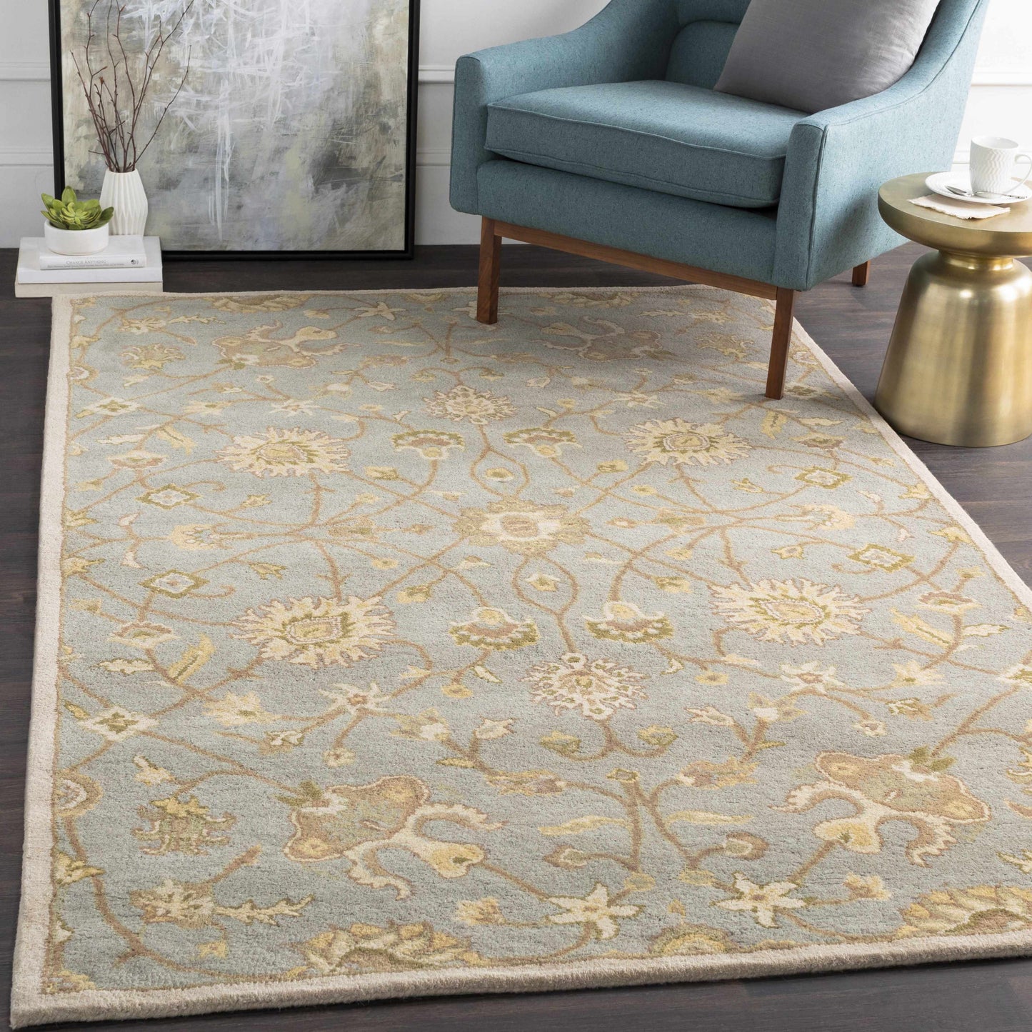 Logville Hand Tufted Light Olive 1121 Area Rug