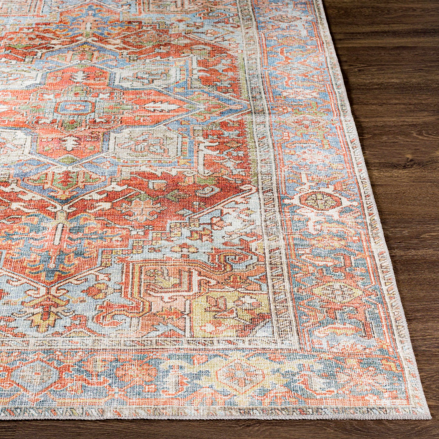 Rust Maayon Washable Rug