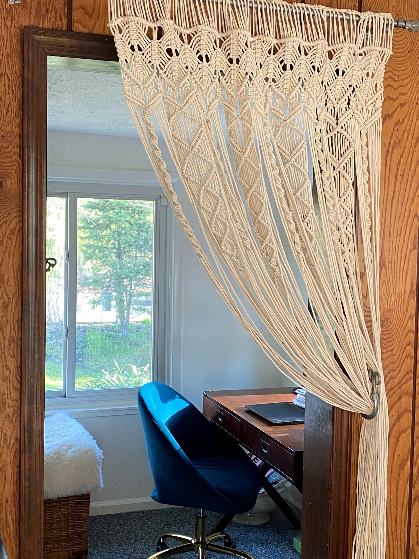 Boho Macrame Textured Cotton Window Curtain