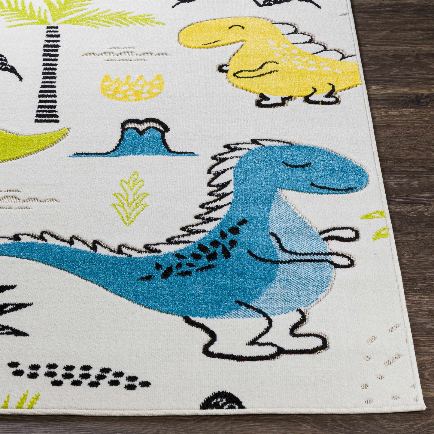 Kids Dianosour Colorful Jungle Playroom Area Rug