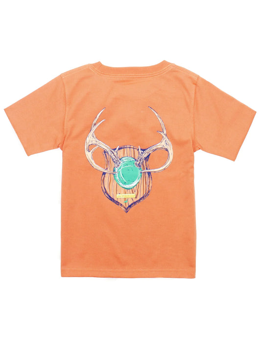 Properly Tied Antler Mount Youth T-Shirt | Deer Skull Graphic Tee for Boys & Girls | Premium Pima Cotton | Bossier City, LA
