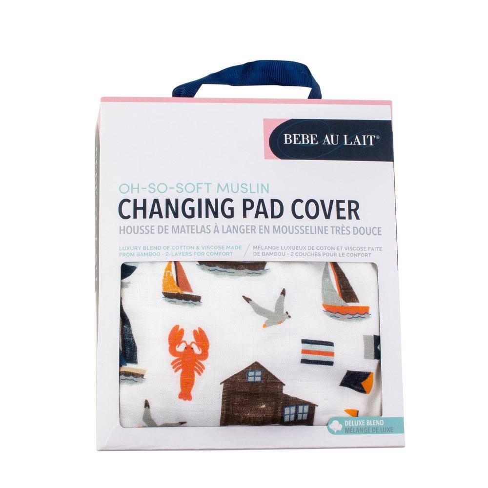 Nautical Oh So Soft Muslin Changing Pad Cover