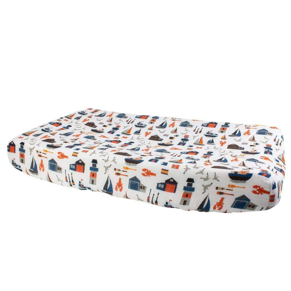 Nautical Oh So Soft Muslin Changing Pad Cover