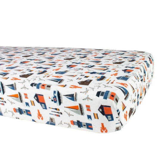 Nautical Oh So Soft Muslin Crib Sheet