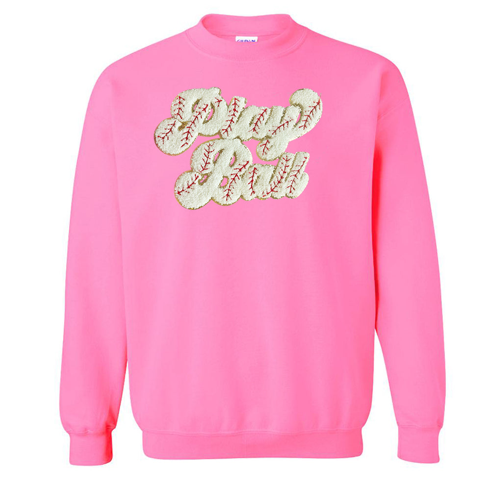 Play Ball Letter Patch Crewneck Sweatshirt