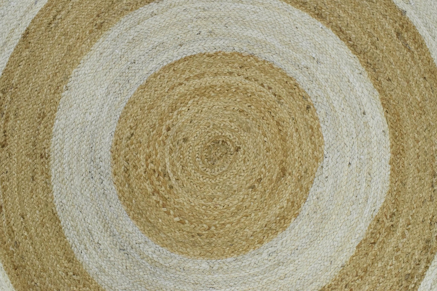 100% ALL NATURAL FIBER HAND BRAIDED BOHO White ROUND JUTE RUG | JR3