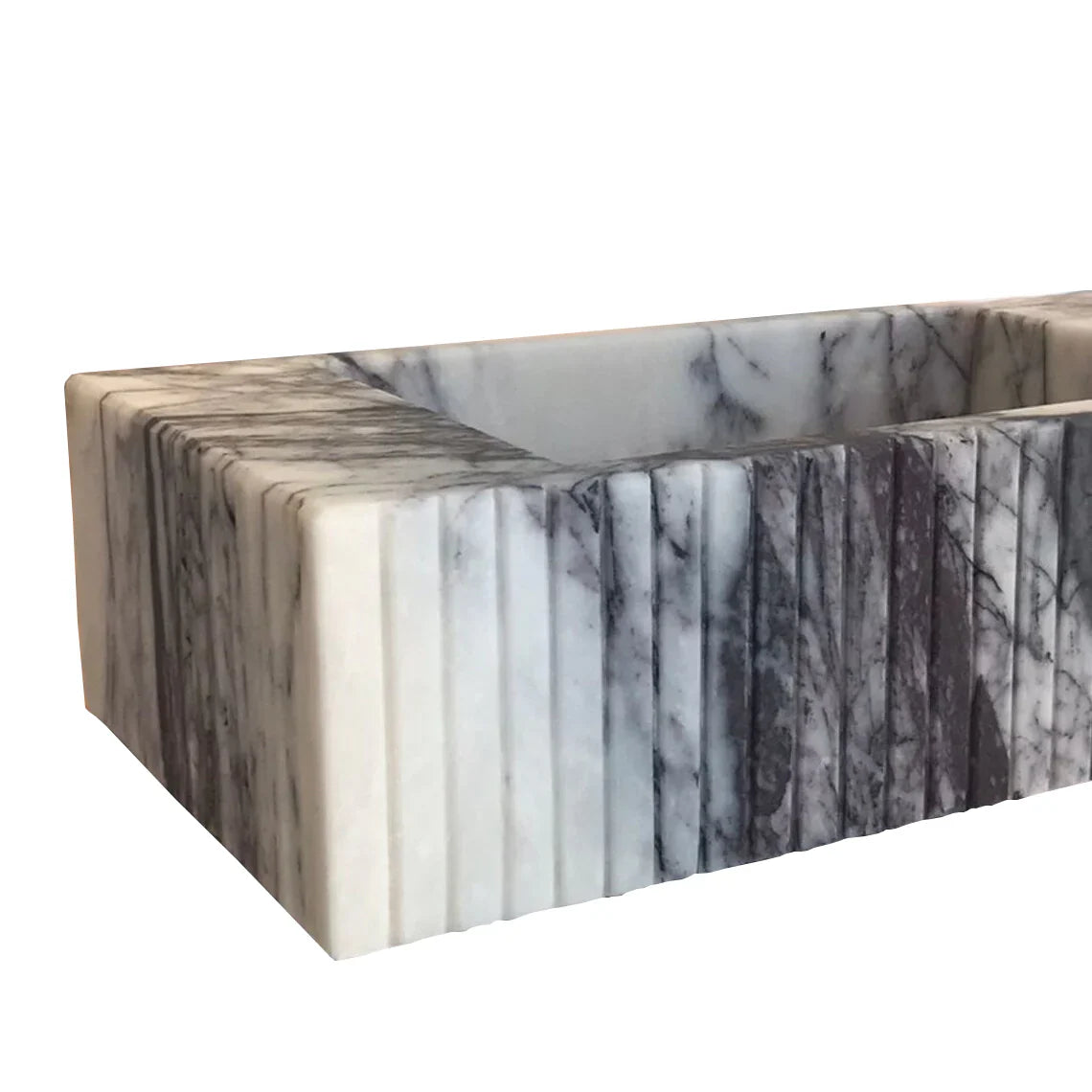 New York Marble Wall-mount Bathroom Sink Fluted Front (W)12" (L)20" (H)5"