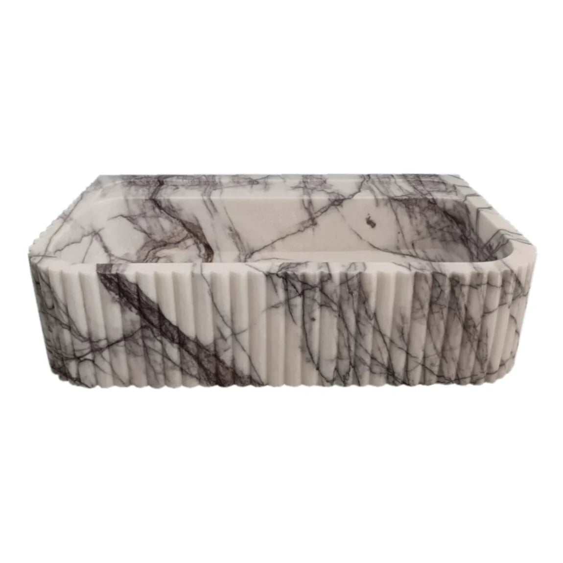 New York Marble Wall-mount Bathroom Sink Ribbed Textured (W)14" (L)24" (H)6"