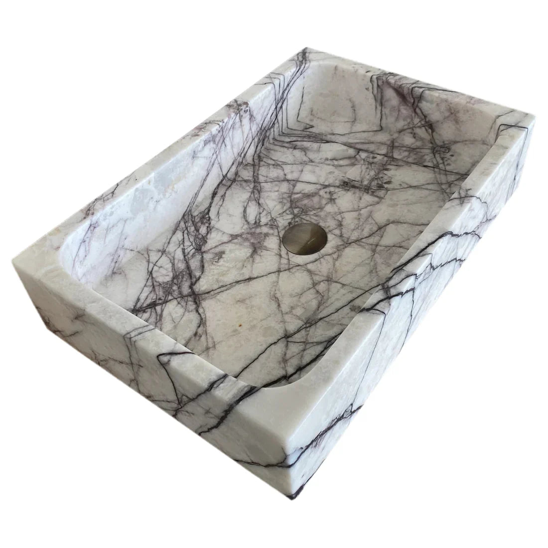 New York Marble Rectangular Wall-mount Bathroom Sink Polished (W)16" (L)24" (H)5"