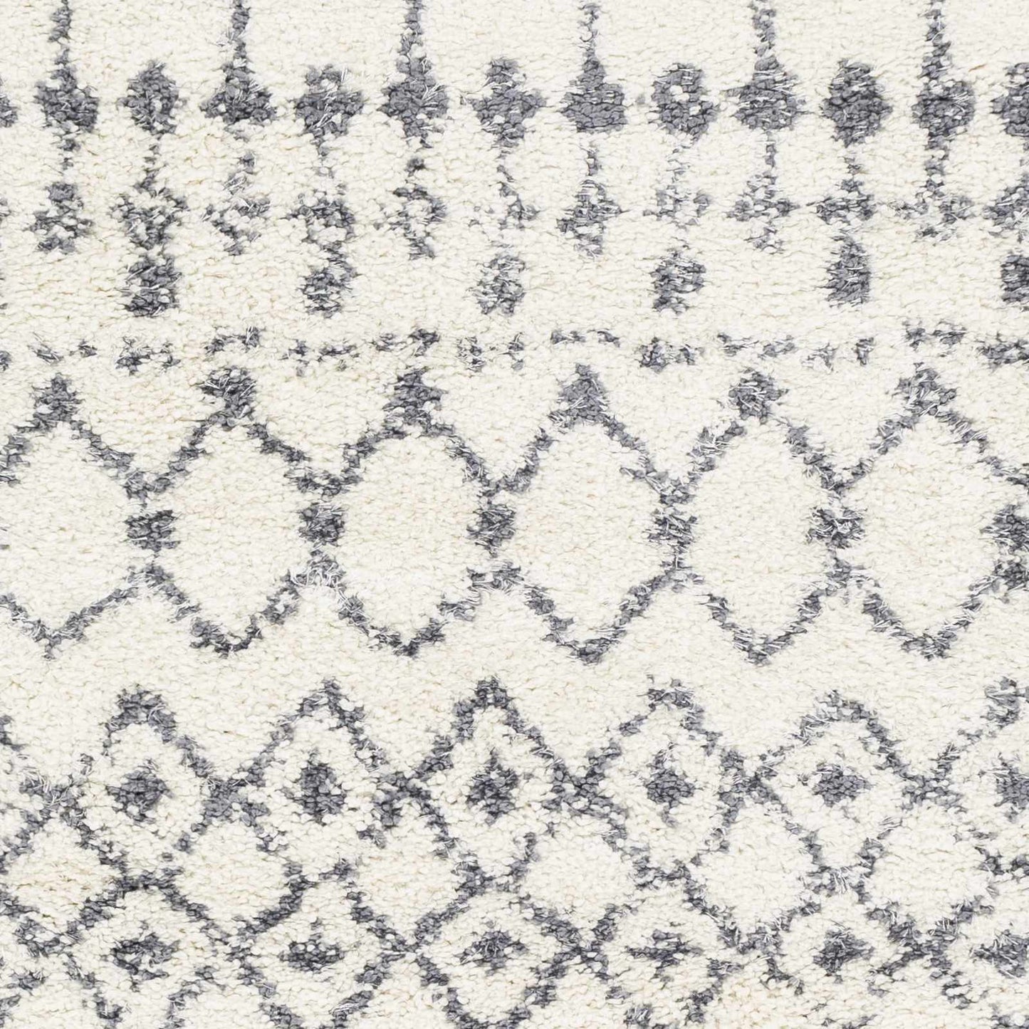 Navassa White/Gray Trellis Plush Rug