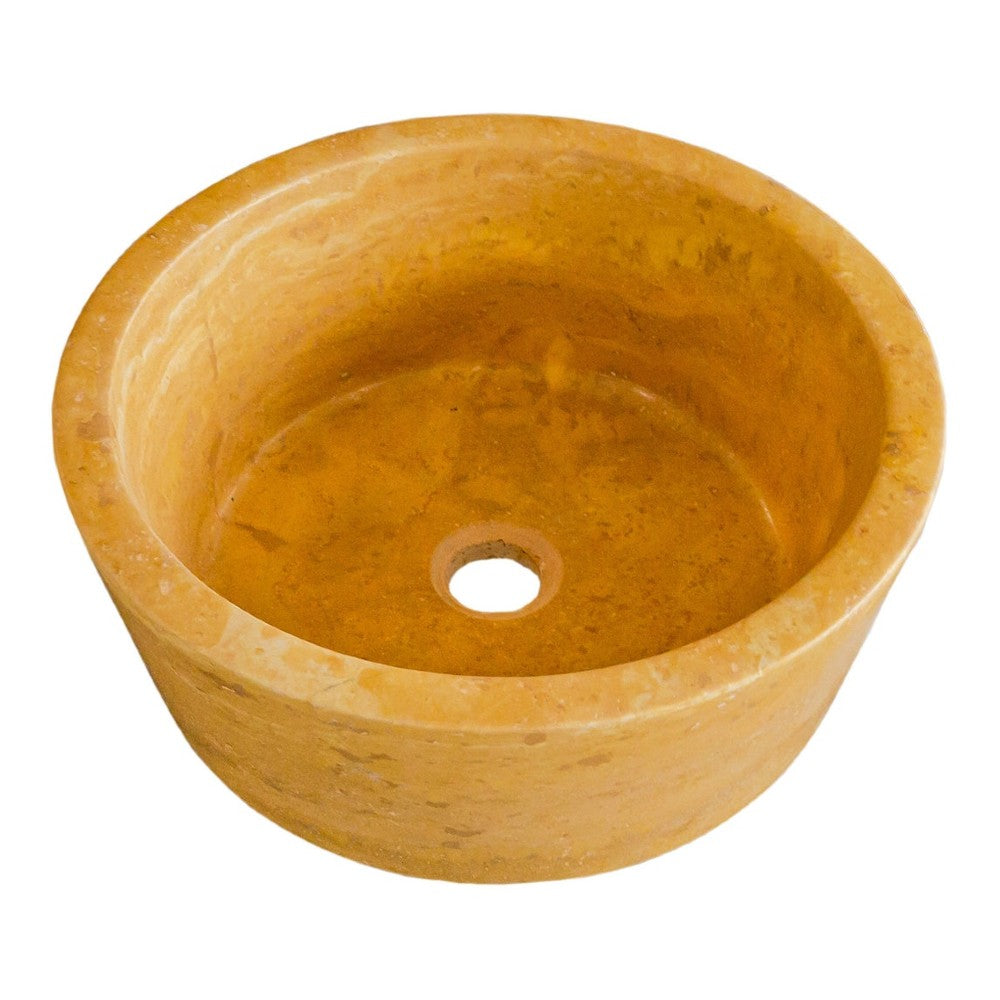 Oasis Gold Travertine Natural Stone Vessel Sink (D)16" (H)6"