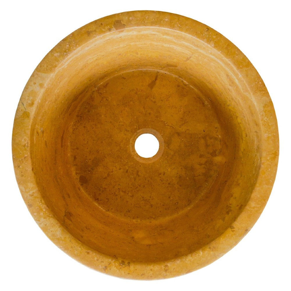 Oasis Gold Travertine Natural Stone Vessel Sink (D)16" (H)6"